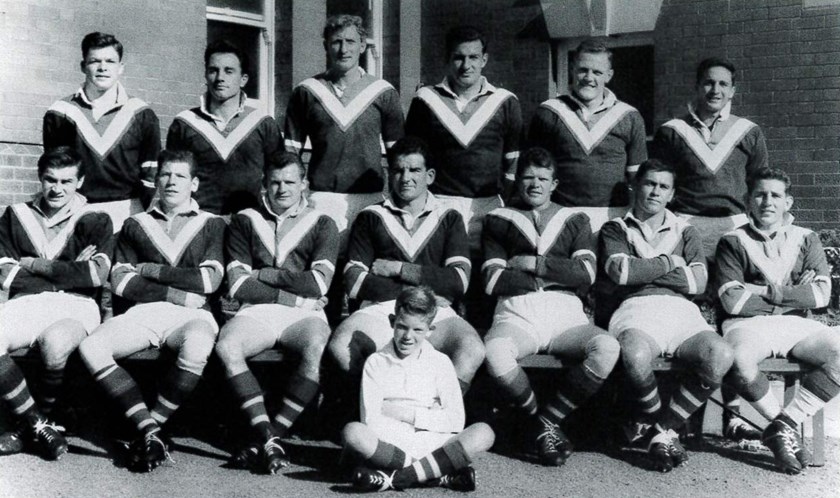 Grand Finalists: The 1960 team was the first Easts side in over fifteen years to reach a Grand Final. Back Row from left: Bob McDonagh, Brian Wright, John Andrew, Bob Landers, Dick See, Bill Roney. Seated: Ken Ashcroft, Doug Ricketson, Boyce Beeton, Jack Gibson 
(Captain), Bob Heffernan, Bill McNamara, Bruce Rainier. Ball Boy: Michael Hickman. 