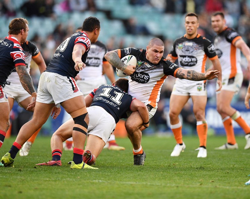 Wests Tigers prop Russell Packer.