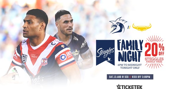 Get 20% Off All Round 22 Family Passes with Steggles Family Night!